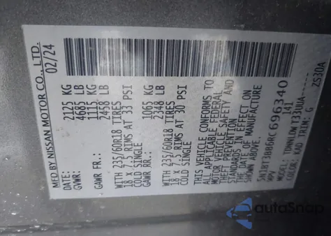 2024 Nissan Rogue Sv Intelligent Awd z USA, uszkodzony, nr VIN 5N1BT3BB6RC696340